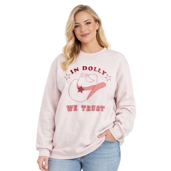 Altar'd State Tops - Altar'd State Sweatshirt S/M Pink In Dolly We Trust Western Graphic Pullover
